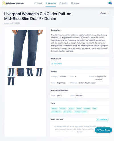 Jeans in Caffeinated Wardrobe imported from Amazon